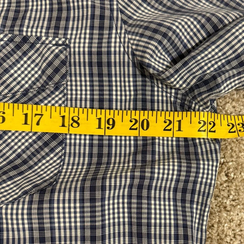 BANANA REPUBLIC Plaid Pearl Snap Button Men’s Sz MEDIUM